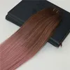 100% obearbetade Virgin Omberry Russian Human Hair Extensions Rose Gold Highlights Remy Hair Weaving Rak Sy i dubbel väft Hårväv