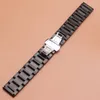 Özel Watchband genişliği 20mm 21mm 22mm 23mm 24mm Saat kayışı bantları bilezik düz uç aksesuarları için mens saatler cilalı metal siyah yeni