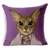 Cartoon Adorable Cats Cushion Cover Decorative Throw Pillow Case Linen Pillow Cover for Car Sofa Chair Almofada Cojines