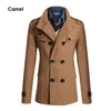 Men's Wool & Blends Wholesale- Spring Autumn Men's Woolen Coats Casual Overcoat Fashion Coat Men Windbreaker Jacket Peacoat Casaco Sobr