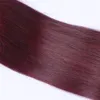Brasilianisches menschliches jungfrau-weinrotes Haar bündelt 3pcs # 99j Burgund glattes Haar einwirft doppelter Einschlagfaden 99j silk gerade Haar-Verlängerungen