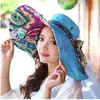 Women's Foldable Floppy Reversible Sunhat Wide Large Brim Cap Summer Beach Floral Two Sides Hat UV Protection