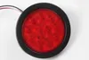 4 inch Round Red 12 LED Stop Turn Tail Light Flush Mount Truck Trailer, Plug for Truck Trailer DC 12V