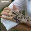 Whole 1sheet Black and White henna Fake Lace tattoo stickers Metallic temporary flash tattoos Arabic Summer Trendy new S1013B2689688