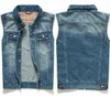Wholesale- Summer 2015 New Men's Jeans Jacket Vest Denim Blue Coats Men Casual Sleeveless Waistcoat Mens Down Vests Tank Tops Stylish MT126