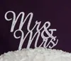 Herr Mrs Crystal Cake Topper Silver Rhinestone Bröllop Födelsedag Bling Cake Toppers Dekorationer Party Favor Cake Tillbehör