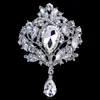 Rhinestone Brosches Crystal Flower Water Drop Brooch Pins Women Banket Party Wedding Jewel Christmas Gift