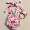 New Style Summer Baby Clothes Girls Flower Rompers Jumpsuit Kids Clothing with Headband 2PCS Outfits Baby Girls Clothes Children Clothing