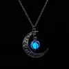 Pendant Necklaces Wholesale-Fashion Luminous Glow In The Dark Necklace For Women Heart N2378