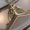 ヨーロッパの銅の寝室の天井灯クラシックガラスシェードバルコニーポーチの天井灯のシーリングランプ手ハッダーシーリングランプ