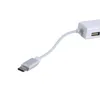 Freeshipping Type C to 3 Ports Rj45 Ethernet USB 2.0 Hub Network Adapter Cable for USB Type-C Devices for Computer White Cable