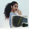 New arrival kinky curly Ponytail Hair Extension real Human Hair drawstring Pony tail Hairpiece 100g-160g natural black 1b#