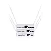 Mama Bear Tag bar necklace Engraved Animal Pendant Necklaces mom Mother Kids gift Fashion Jewelry chain will and sandy