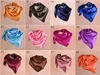 Сплошная атласная рентабельная шелковая хиджабс квадратный шарф шарф шарф