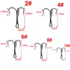 100pcs 35647 High Carbon Steel Treble Fishing Hooks Red Black Round Bent Triple Hard Lure Spoon Fishhooks