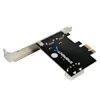 Freeshipping Super Speed ​​5Gbps 2 Port USB 3.0 HUB Controller PCI-E-kort 4Pin IDE-kontakt USB3.0 PCI Express Adapter Converter