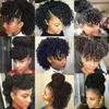 Afro kinky puff natural Hair drawstring Ponytail extension 100% virgin pony tail hair real natural hair ponytail hairpiece jet black