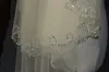Горячие продажи 2T белая слоновая слоновая кость свадебная вуаль пальцев длина ленты краевые стразы bridal вуаль с расческой 038
