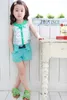 Groothandel- [Jilly] zomer stijl baby meisje kinderen kleding boog prinses kleding set baby meisjes kleding kinderkleding mode 3-11age heet