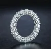 2 pcs casal anéis de luxo jóias 925 esterlina almofada de prata forma branca topázia pavimentar gemstones de diamante gemstones mulheres casamento nupcial anel