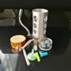 中空のステンレススチール製Hookah Bongsアクセサリー、ユニークなオイルバーナーガラスボンズパイプ水パイプガラスパイプオイルリグ喫煙