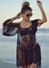 Kadınlar Plaj Elbise Seksi Kayış Sheer Çiçek Dantel Işlemeli Tığ Yaz Elbiseler Hippi Boho Vestidos Giyim