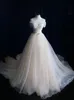 Pinterest Gorąca Sprzedaż Prawdziwe zdjęcie Suknia Ślubna 2017 Elegancka tkanina Tulle Off Sholder Długość Weddding Suknie