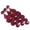 8A Grade Brazilian 99J Burgundy Haar spinnt mit Spitze Schließung Wein rote Körperwelle Menschenhaar Bundles mit 4X4 Spitze Schließung 4Pcs Lot