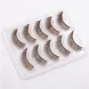 Brown colorful Long False Eyelash 5 pairs Handmade Nature Criscross Cross Cosmetic Eyelash Extension Makeup Beauty for Women