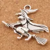 Witches On Broom Spacer Charm Pärlor 100st/lot Mode 31,6x33mm Antika Silver Hängen Legering Handgjorda smycken DIY L224