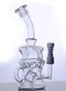 Cyclone Helix glass bongs double recycle glass bubber water pipe concentrate oil rigs with ceramic nail 14 mm joint