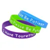 1PC I have Tourettes Please be patient Silicone Rubber Wristband Ink Filled Logo Adult Size 5 Colors269M