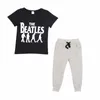 2 TEILE / SATZ Baby Jungen Kleidung Baumwolle Buchstaben Sommer Kurzarm T-shirt + Hosen Säuglingskleidung Anzug Jungen Kleidung Sets