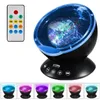 Amazing Romantic Remote Control Ocean Wave Projector 12 LED 7 Colors Night Light with Builtin Mini Music Player for Living Room a5666488