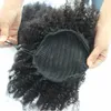 Neue Echthaar-Pferdeschwanz-Haarteile zum Anklipsen, kurzes, hohes Afro-Kinky-Curly-Echthaar, 120 g, Kordelzug-Pferdeschwanz-Verlängerung für schwarze Frauen