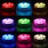 Led Su geçirmez Dalgıç Işık 10-LED RGB Yüksek Parlaklık Dekorasyon lamba Sualtı Renk Uzaktan Kumanda ile Işıklar AA Pil değiştirme