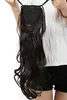 Beauté Longs cheveux humains ondulés Extensions de queue de cheval Vierge péruvienne cheveux queue de cheval postiches 1b envelopper autour des cheveux humains bouclés ondulés