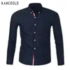 Mäns Klänning T-shirts Partihandel - Fashion Mens Luxury Långärmad Casual Slim Fit Stylish OC101