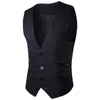 Venta al por mayor- Chaqueta de hombre Chalecos de color rojo vino de gran tamaño Hombre Formal Novio Traje de boda Abrigo sin mangas Chaleco de negocios delgado Chalecos sólidos Tops Z10