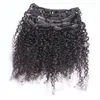 Clip in natural curly brazilian hair extensions 100g 7pcs/Lot african american clip in human hair extensions