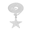 New Bling Bling Gold Star Pendant Necklace Hiphop Long Chains Necklaces for Men Women Punk Jewelry Gifts259a