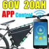 APP triangle 60v 20ah lithium battery with Bluetooth GPS remote control 60v motorcycle 1000w 60v Electric Bike battery