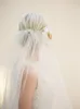 Juliet Wedding Veil White Ivory Champagne Cut Edge Two layer Waltz length With comb Applique Bridal Veil 124a3072904