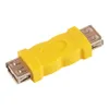 Connecteur USB ZJT50 couleur jaune USB A prise femelle vers A femelle adaptateur USB 2.0 AF vers AF convertisseur