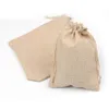 13x18 cm Hesse Lin Rustique Burp Cordon Jute Sac Bonbons Cadeau De Noël Herbe Graine Faveurs De Mariage Emballage Pochettes Accueil Stora309s8970483