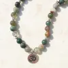 SN1034 Fashion Women's Wrap Armband Trendy India Agate Necklace 108 Mala Fancy Jasper Beads Breaclet198Z