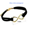 Trendy Gold Symbol Charm Bracelets for Women Simple Infinity Bracelet Love Bangles Velvet Rope Chain Couple Jewelry Gift