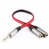Freeshipping 2 pçs/lote 3.5mm extensão fone de ouvido divisor cabo de áudio macho para 2 dupla fêmea cabo de áudio para todos os telefones