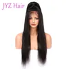 Glueless Pełna Koronkowa Peruki Jedwabiu Prosty Brazylijski Malezyjski Peruwiański Indian Virgin Hair Full Lace Front Human Hair Wigs Koronki Peruki