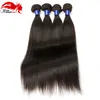 Hannah 3 Bunds 8a Virgin Straight Peruvian Human Hair Weave Extensions Naturlig svart färg